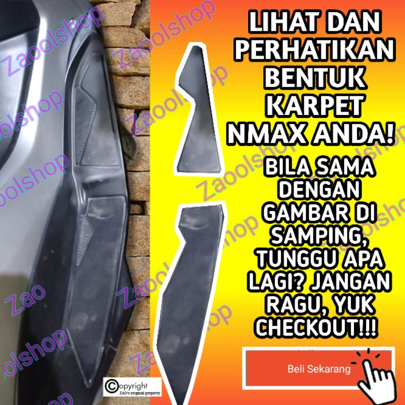 NMAX | Karpet lengkap fullset karet stepfloor alas kaki pijakan motor Nmax 2015 2016 2017 2018 2019