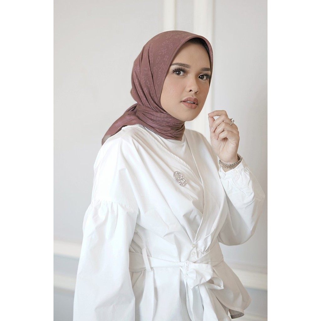 BUTTONSCARVES Monogram Scramble Voal Square - Mauve