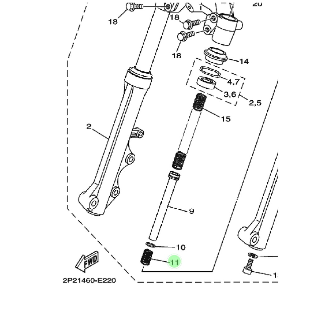 SPRING SUB PER SULING SHOCK SHOK SOK VEGA R NEW JUPITER Z 110 LAMA BURHAN ORI YGP 5TP-F3152-00