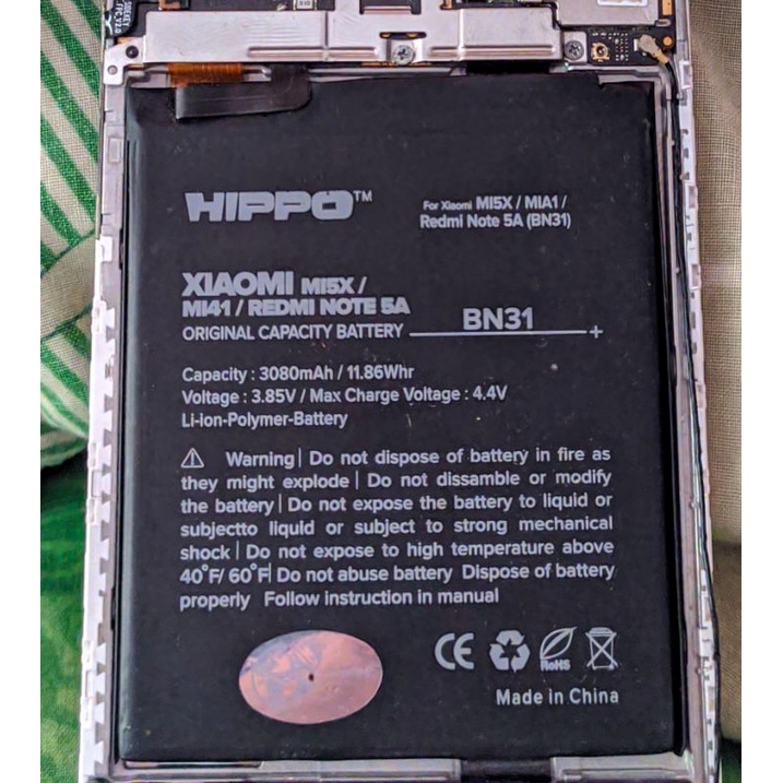 batre Hippo redmi note 5a