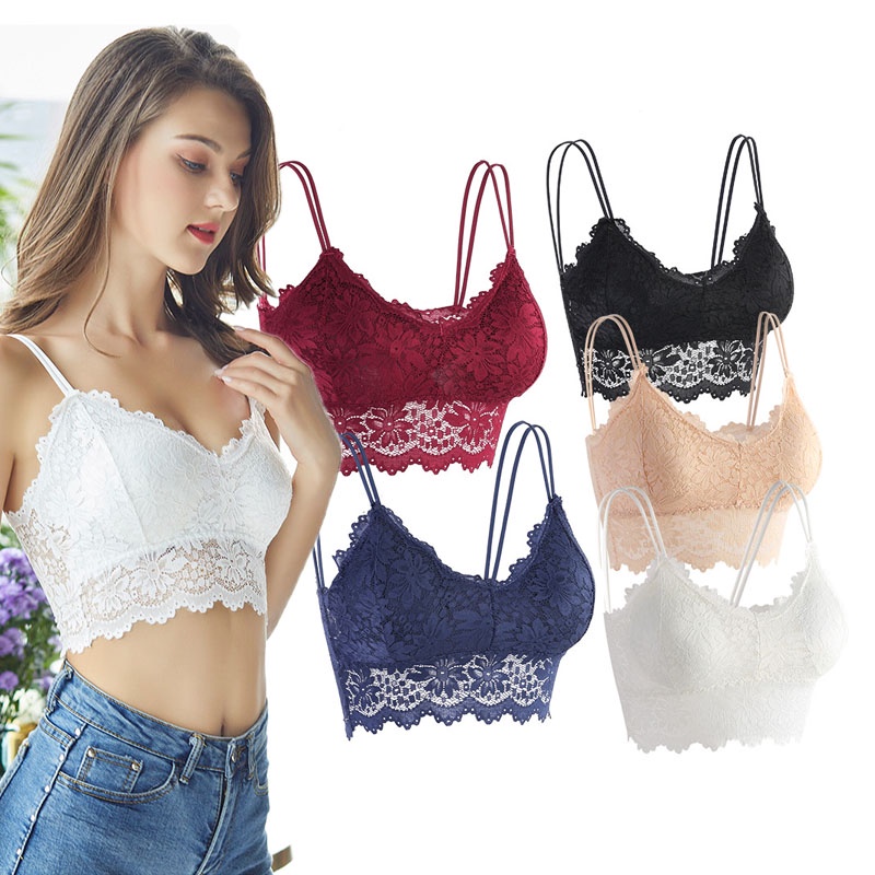Bra Tanpa Kawat Crop Top Lace Renda Bra Remaja Crop Top 100% Premium Import Korea - 2006