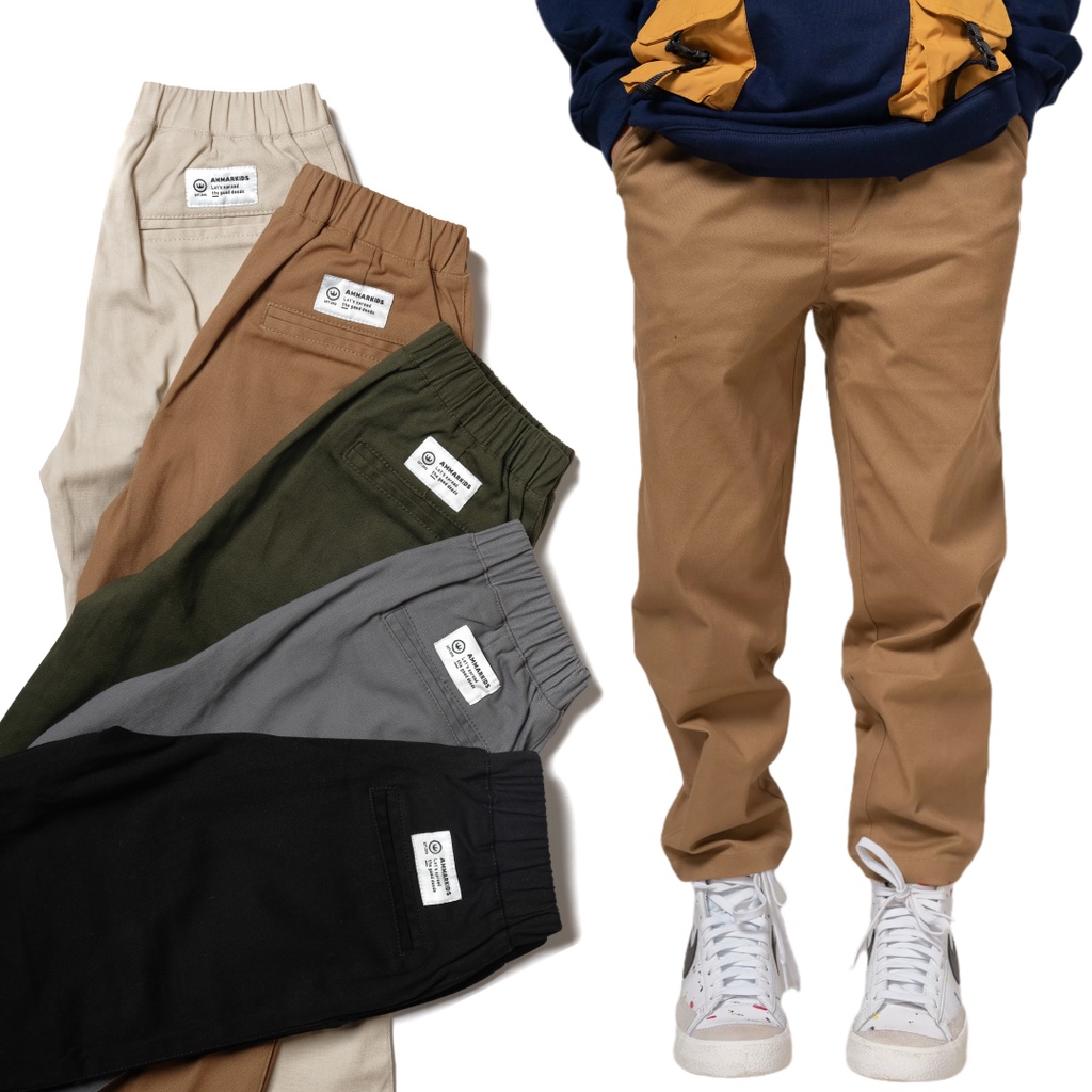 Celana Chino Panjang Anak Laki Laki Tanggung By Ammar Kids  3-12 Tahun Bahan Nyaman Kualitas Premium