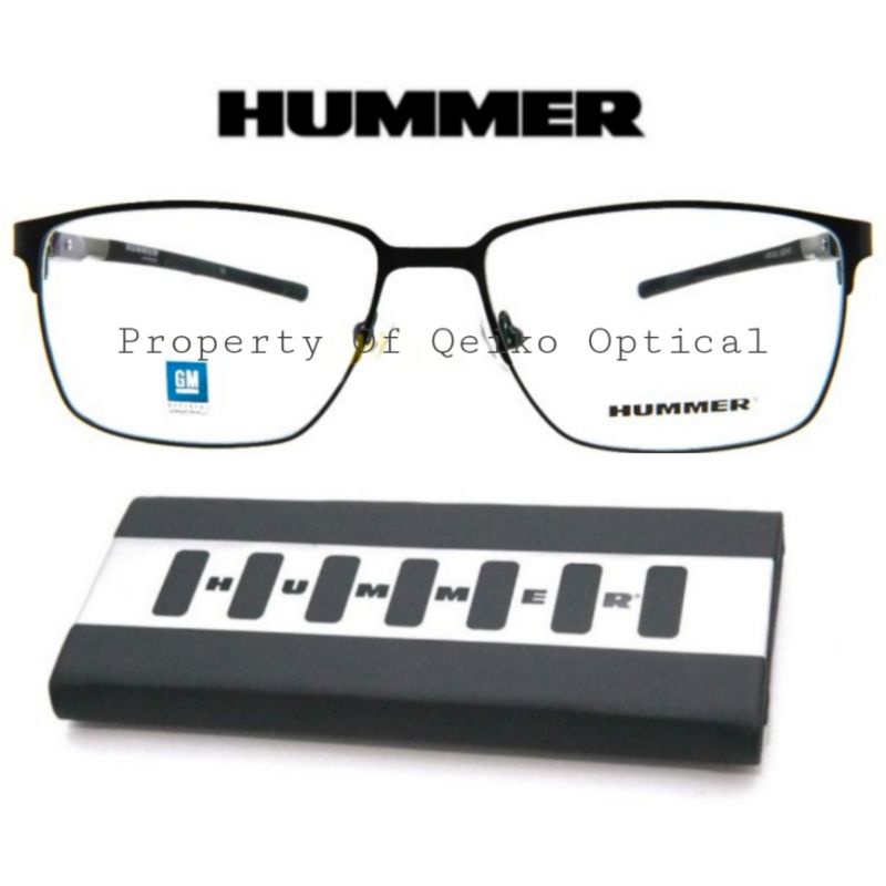 Frame Kacamata Pria Titanium Original HUMMER H.759s58 Col.01 Black - Model Casual Elegan