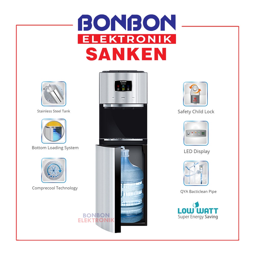 Sanken Dispenser Galon Bawah HWD-C575S-BK / HWDC 575 SBK / HWDC575