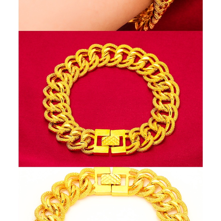 Gelang Model Lebar Twist 24K Gaya Dubai Untuk Pria