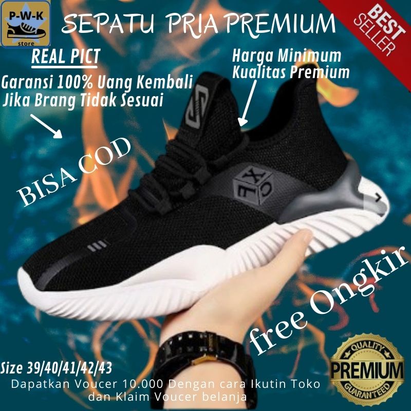 Sepatu pria sneaker kulit Korean impor Spatu Sneakers Pria kickers Original Kulit Casual Cowok Impor