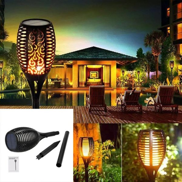 Lampu Obor Taman Lampu Api Solar Tenaga Surya 33 LED Outdoor Tahan Air