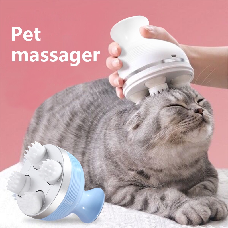 Pet’ oPedia  Pet Charging Cat Massager Pijat Kepala 3D Kucing Putar Otomatis Listrik Tahan Air