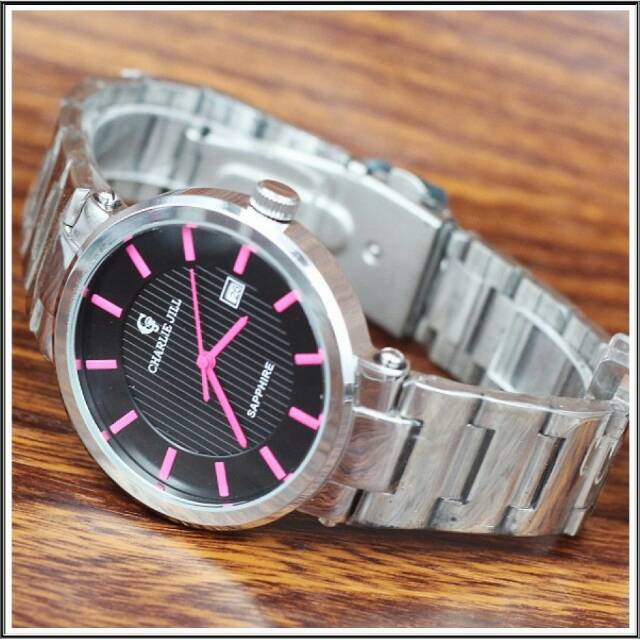 Jam tangan pria CHARLIE JILL dial pink Original