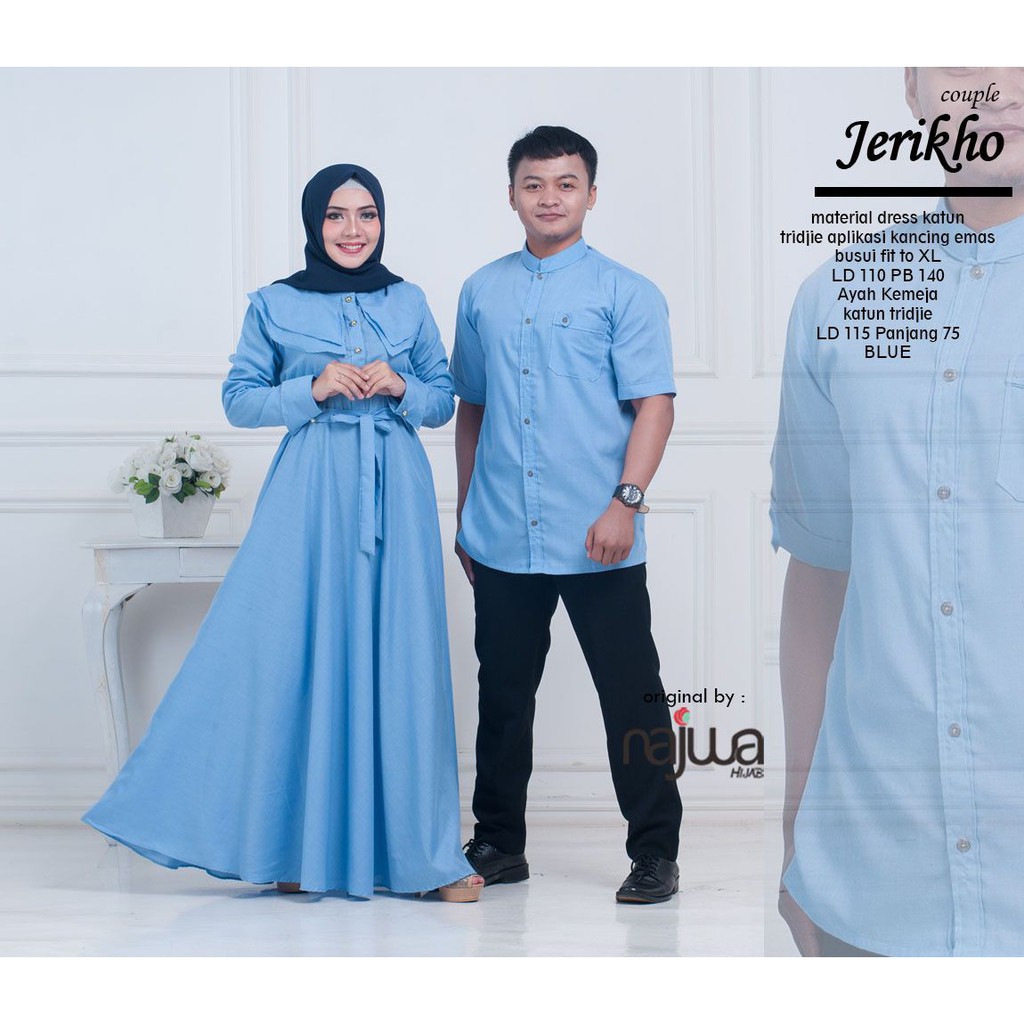 Baju Couple Kemeja Dan Dress Panjang Hijab - Kumpulan Model Kemeja