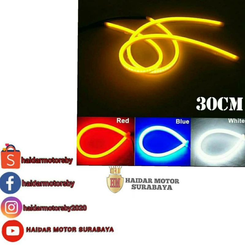 Lampu LED DRL Panjang 30CM Alis Mobil dan Motor Lentur dan Flexible