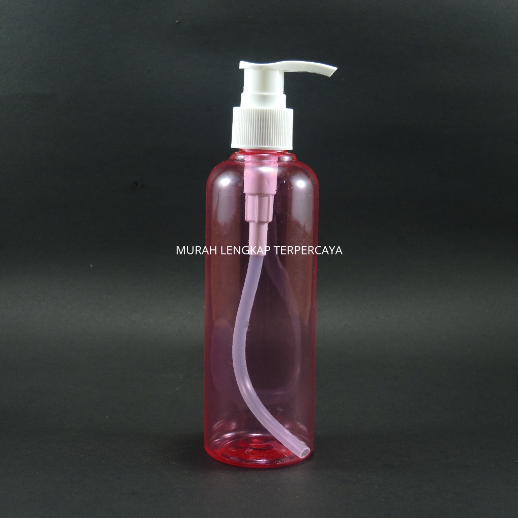 BOTOL PUMP 250 ML PINK TUTUP PUTIH