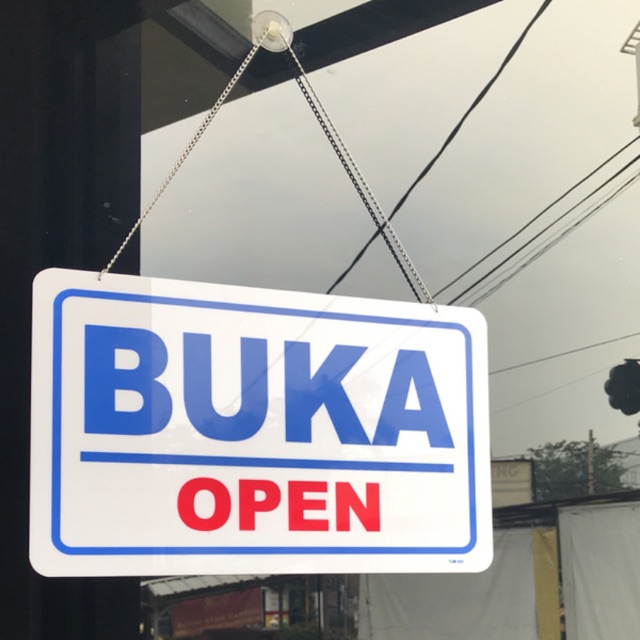 

Office & Stationery Label BUKA/OPEN + Rantai Acrylic (33x20)cm