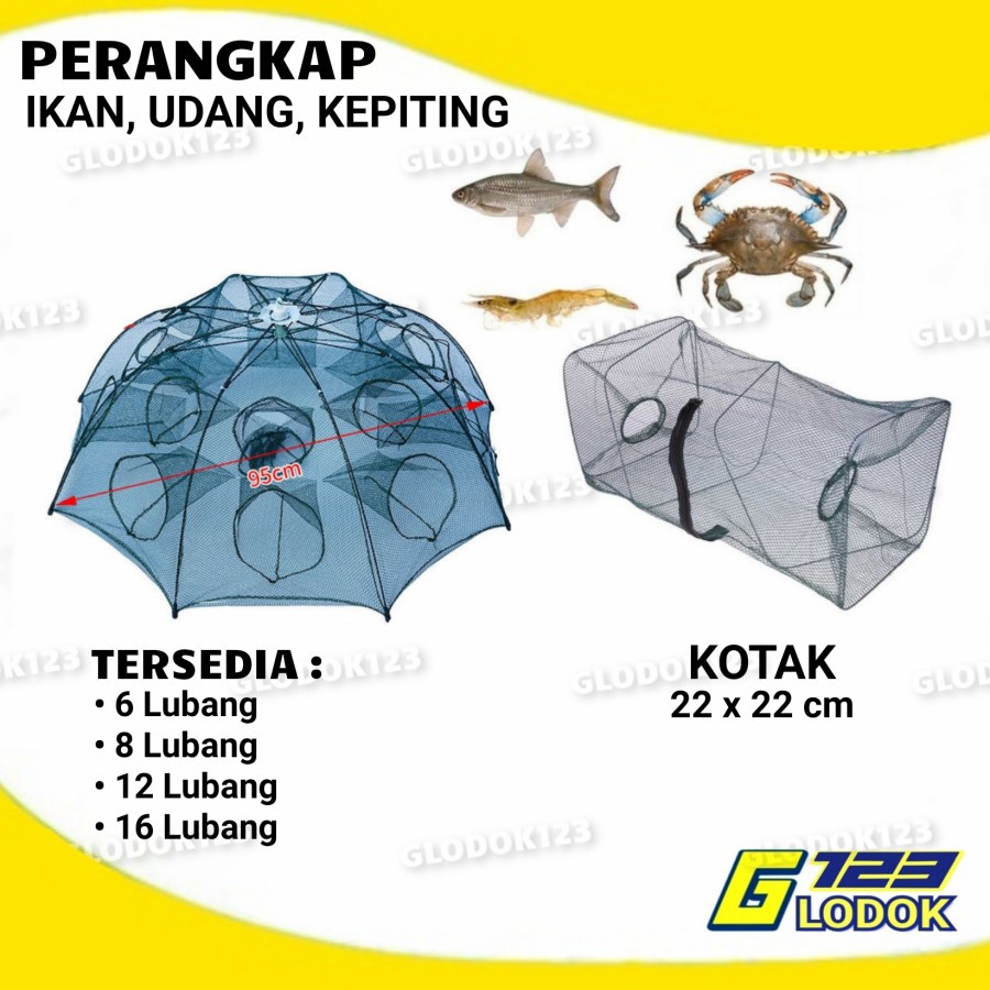 Perangkap Ikan / Bubu Ikan / Jebakan Ikan Udang Kepiting 6,8,16 Lubang