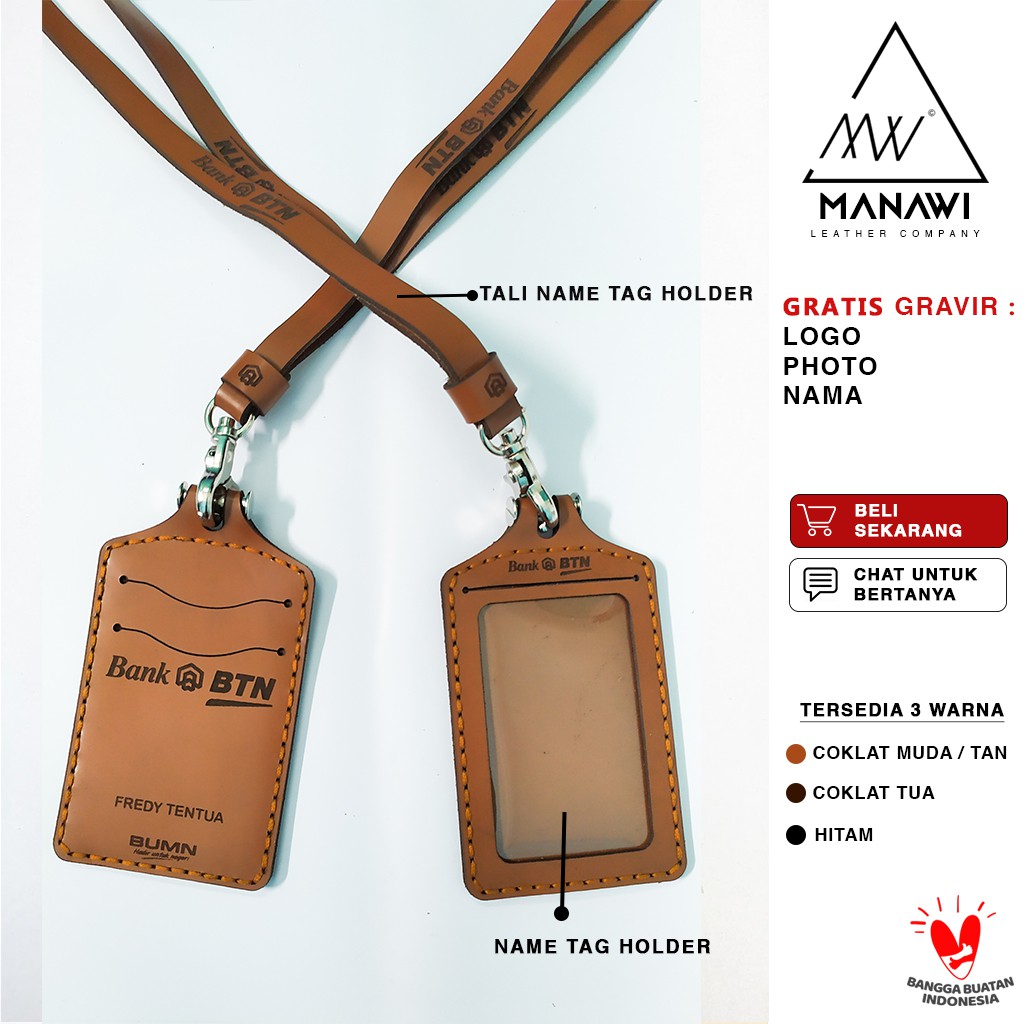 

MURAH DAN BERKUALITAS - Name Tag Kulit Asli