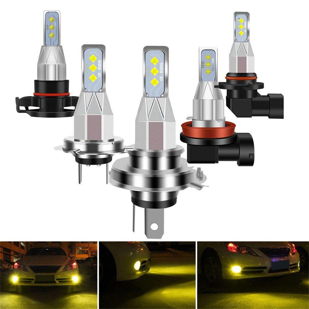 Populer 2pcs Lampu Kabut Mobil Kuning Terang Super Terang Hi/Low Kit Beam LED 80W DRL