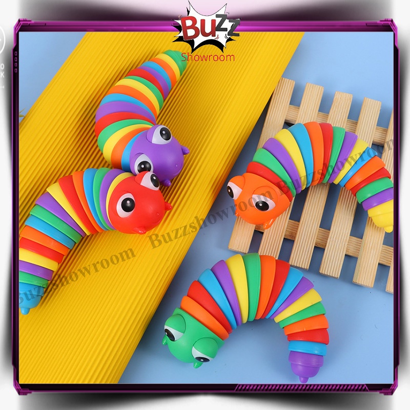 Slug Fidget Mainan SIPUT toys rainbow penghilang stress sensory play