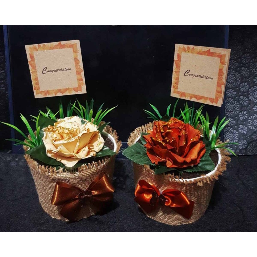 Pajangan ROSE BOWL RUSTIC Aesthetic - Pajangan Imitasi Dekorasi cantik