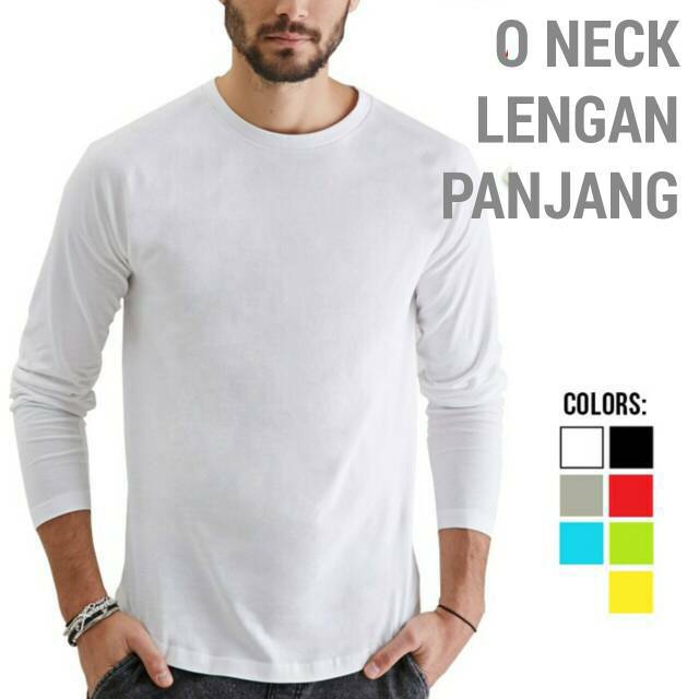  Kaos  Polos  O Neck Lengan  Panjang  Long Sleeve Unisex 