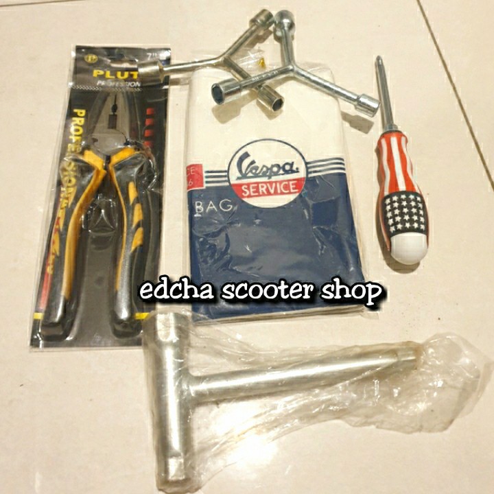 Jual Tool Kit + Tool Bag Vespa untuk Vespa PX/Excel/NPX/Sprint/Super/Spartan/PTS/Special/ET3/VBB