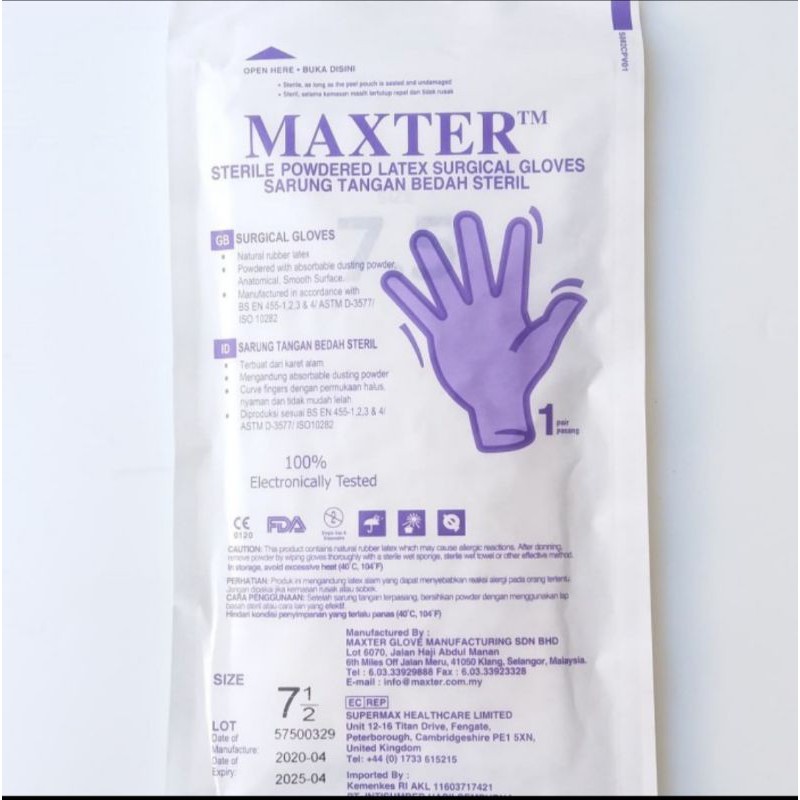 Maxter Surgical Gloves Sterile Steril