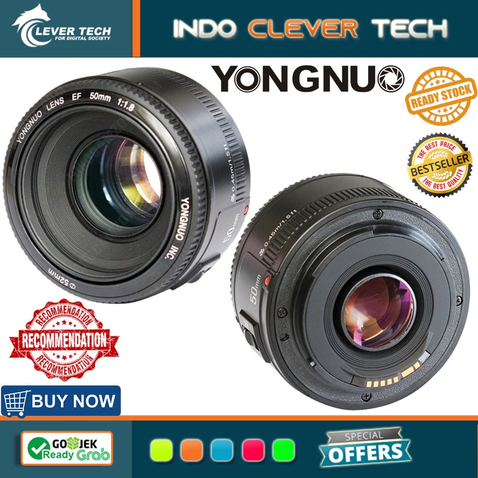 Lensa Yongnuo 50mm f1.8 for Canon Lens / Lensa Fix Canon 50mm Lensa Kamera