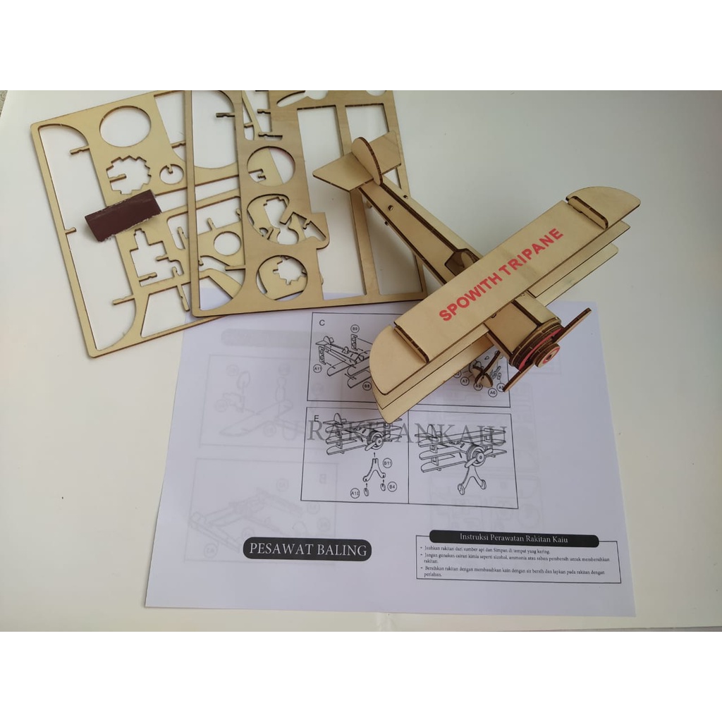 Puzzle Edukasi 3D Kayu / 3D Wooden puzzle DIY Model / Pesawat / Helikopter / Mobil Polisi / Naga