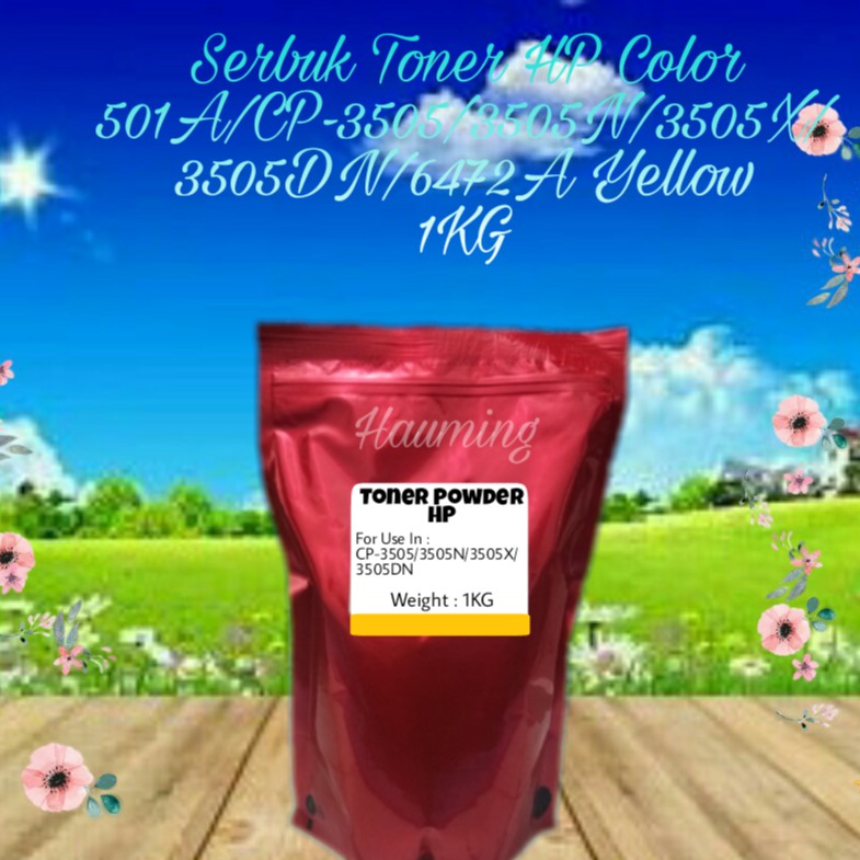 Serbuk Toner HP 501A CP3505DN CP3505D CP3505X CP-3505 3505DN 3505D 3505X Q6472A Yellow 1kg