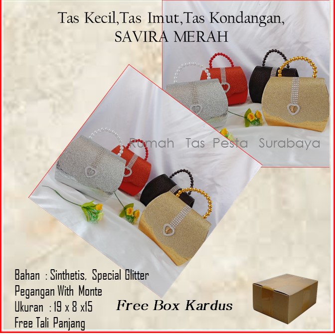 Tas Kecil,Tas Imut,Tas Kondangan,SAVIRA MERAH