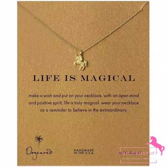 Kalung Unicorn Kalung dengan Motif Unicorn Dengan Kertas Packing