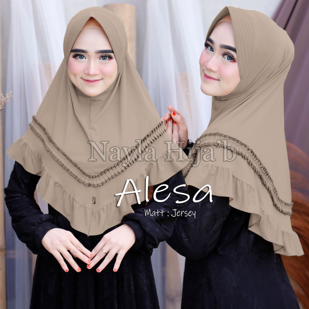 Jilbab Instan terbaru Hijab Bergo Alesa Kerudung Jersey Premium termurah dan terlaris Nayla Hijab-Coksu