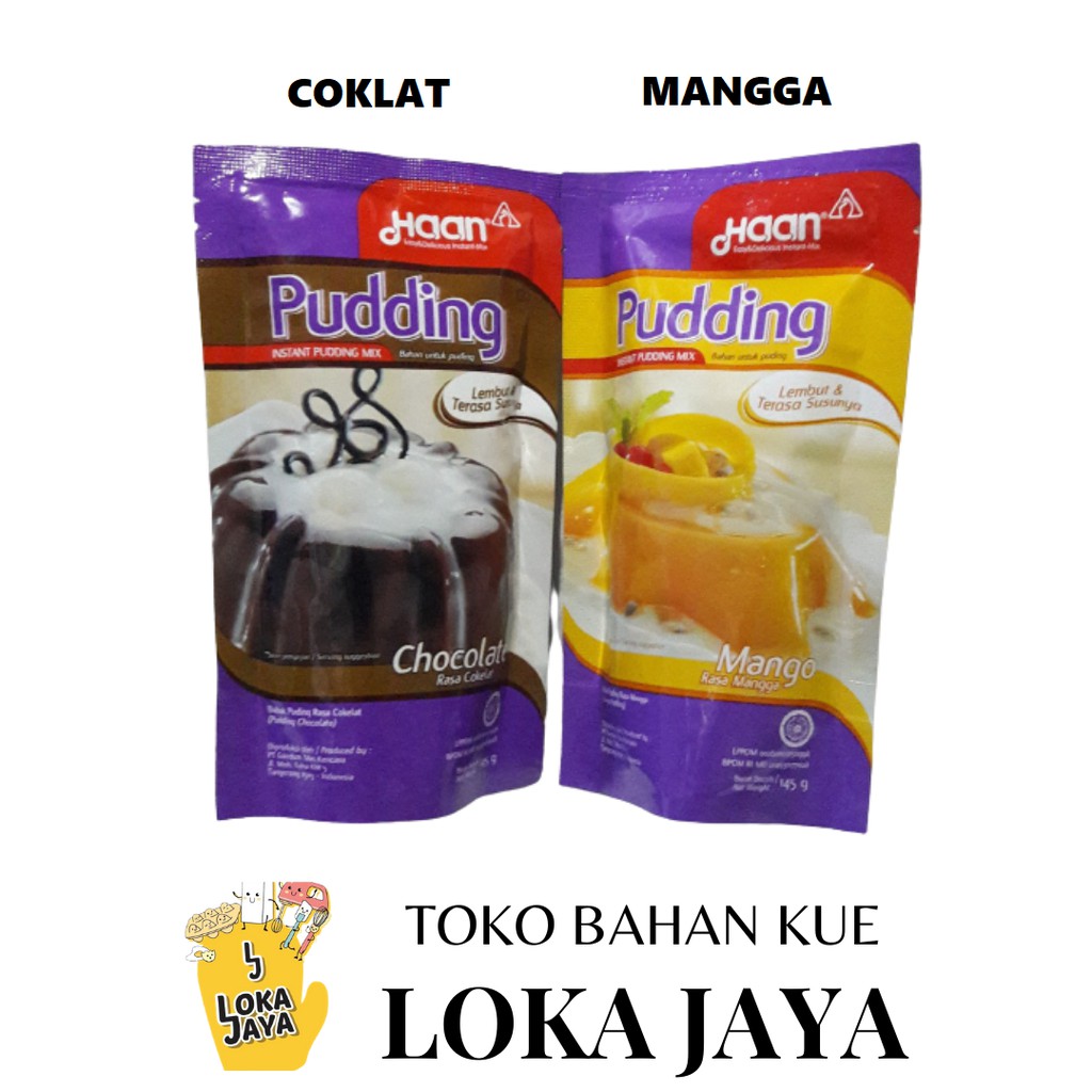 

HAAN PUDDING INSTAN RASA MANGGA DAN COKLAT KEMASAN POUCH - 145G