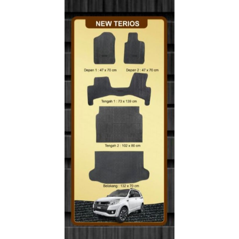 karpet karet alas lantai mobil new terios 2006 - 2015 full set