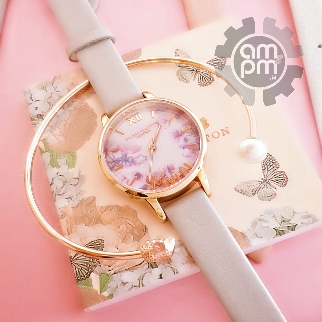 JAM & GELANG OLIVIA BURTON LADIES BUSY BEES NUDE LEATHER ROSE GOLD