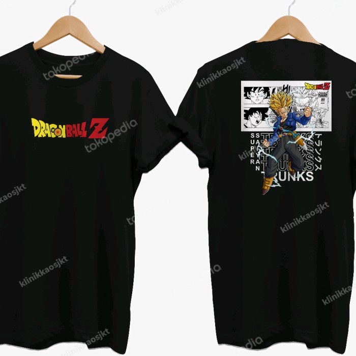 BAJU - KAOS DRAGON BALL Z SUPER SAIYAN TRUNKS - TSHIRT DRAGON BALL Z - Hitam, 2/4/6/10 th