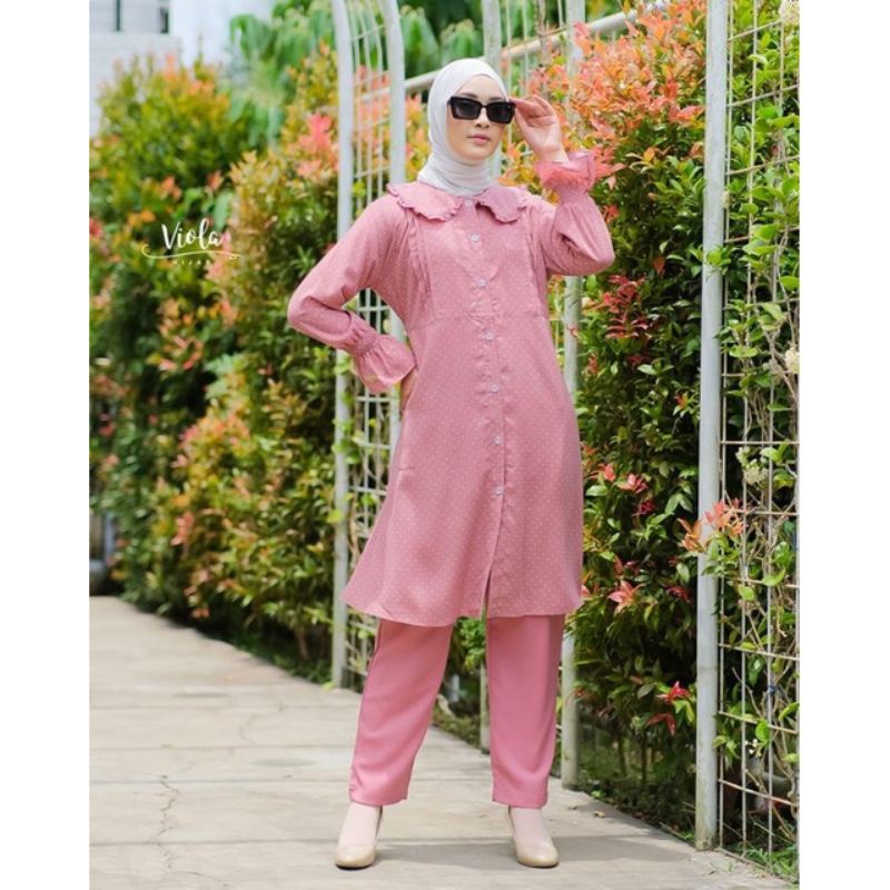 Setelan viola set / one set Itycrepe