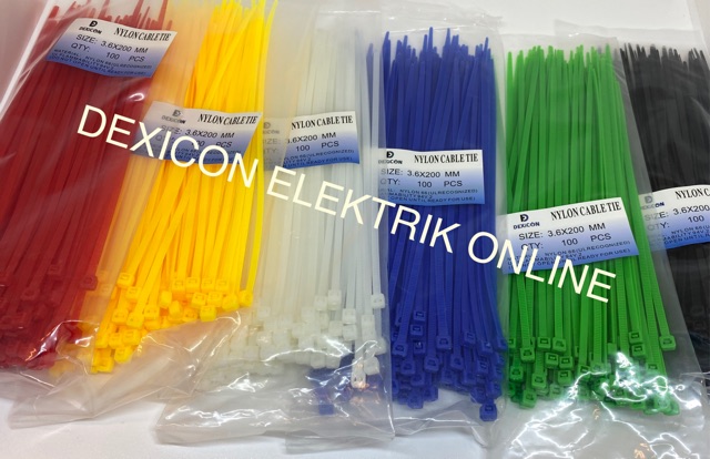 Kabel ties 20 cm/lebar 3.6 mm/cable tie/pengikat plastik/tali serut/kabel plastik/ties 20 cm warna