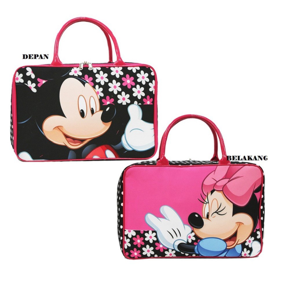 TRAVEL BAG SUPER KANVAS KARAKTER (TAS ) MICKEY MINNIE Super Big Size / KOPER ANAK KARAKTER
