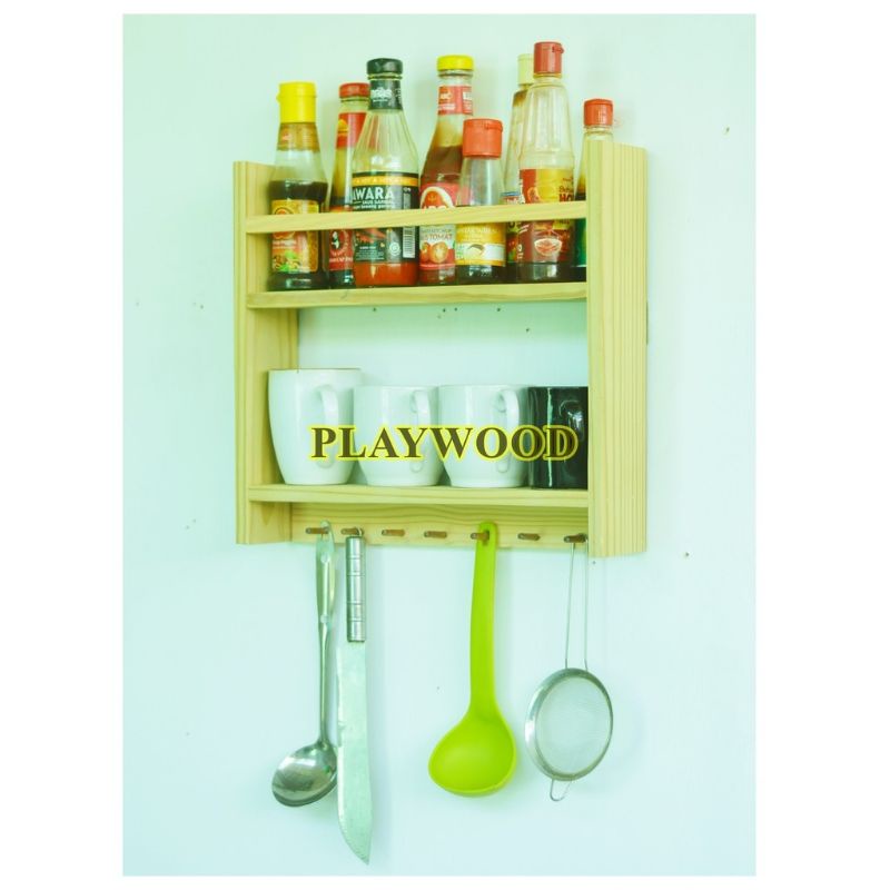 rak bumbu / rak bumbu kayu / rak bumbu dinding / rak bumbu tempel dinding / rak bumbu susun / rak se