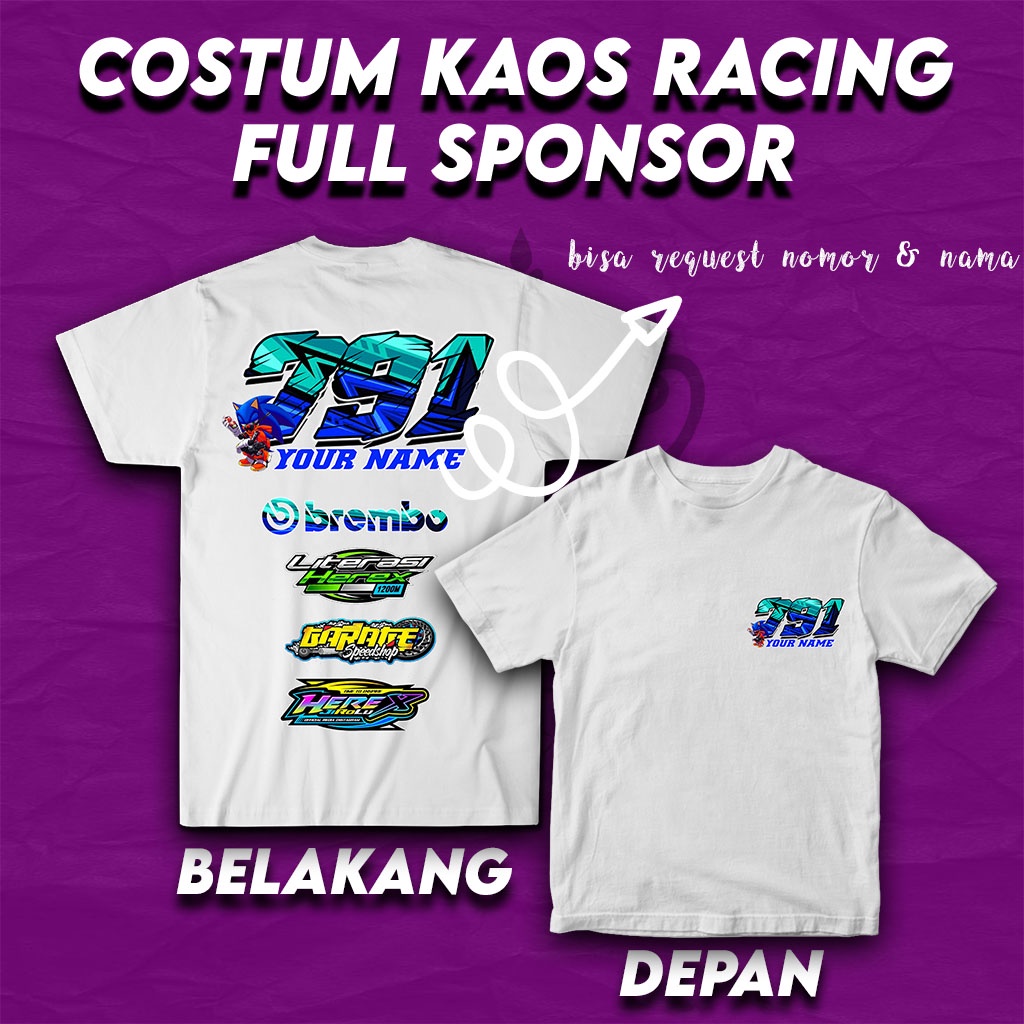 Breathingltd - Kaos Racing Distro Costum Bisa Tambah Nama Dan Nomor Suka Suka Kamu! Bahan Katun SIZE M - XXL Pria Wanita Terlaris