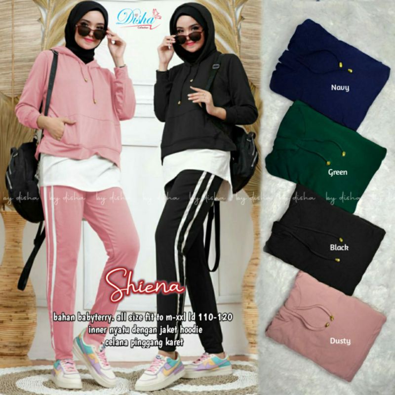 Shiena set jumbo / setelan baju olahraga wanita jumbo fit l to xxxl / setelan baju olahraga murah