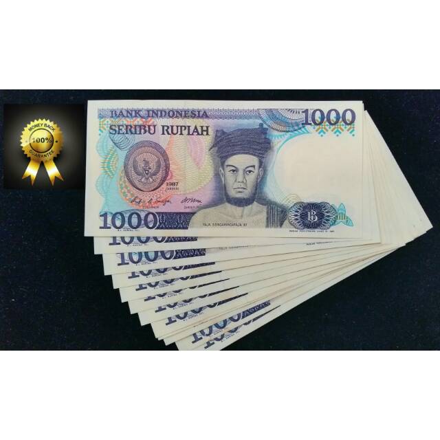 Uang kuno Rp 1000 tahun 1987 gambar pahlawan Raja Sisingamangaraja XII jadul lama mahar seserahan