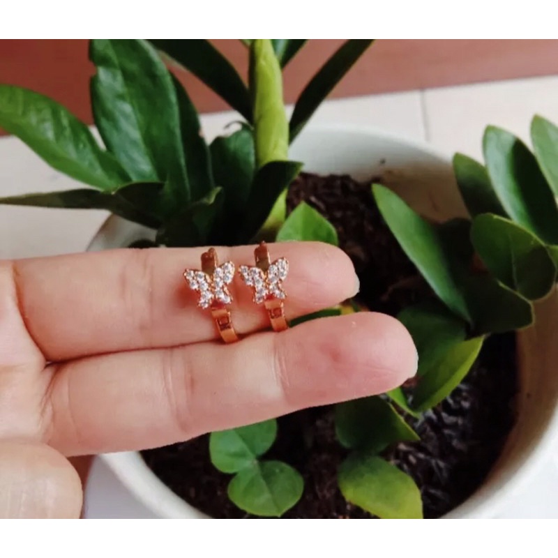 ANTING JEPIT KUPU-KUPU XUPING LAPIS EMAS