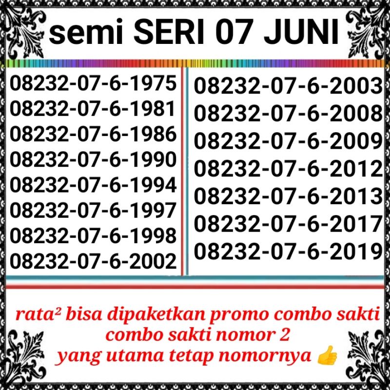 TELKOMSEL SERI TAHUN 07 JUNI 7 JUNI 07JUNI 0706