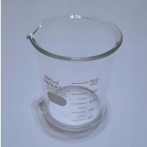 Beaker Glass 100ml IWAKI | Gelas Kimia 100ml