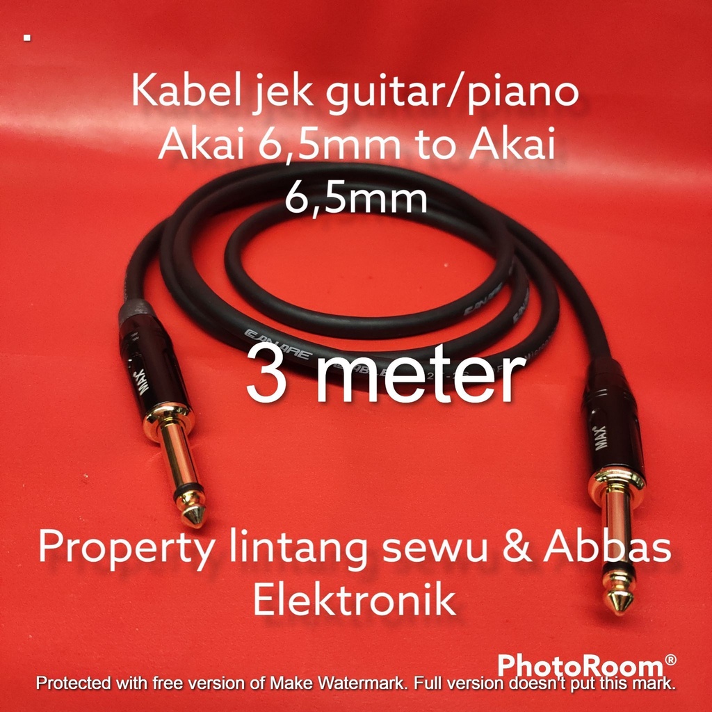 KABEL JEK GITAR PIANO  AKAI 6.5MM TO AKAI 6.5MM MAX 3 METER