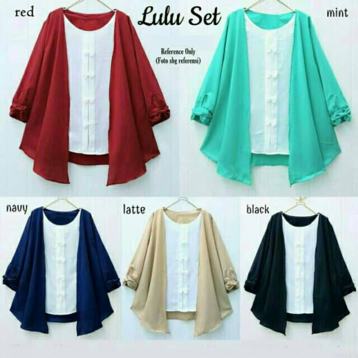 Baju setelan cardigan blouse set