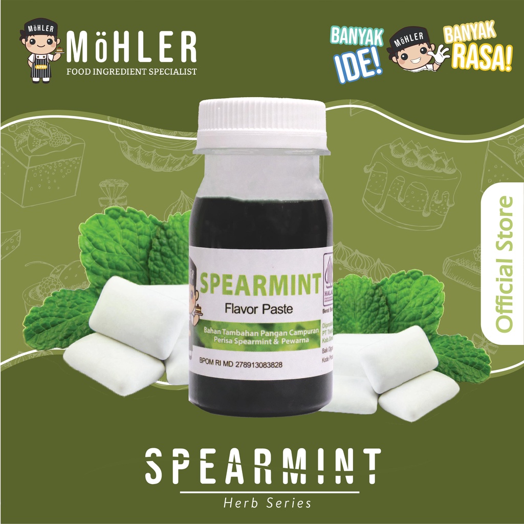 MOHLER Pasta perisa pewarna Spearmint (KLIK KOMBO HEMAT UNTUK MENDAPATKAN BELI 1 GRATIS 1)