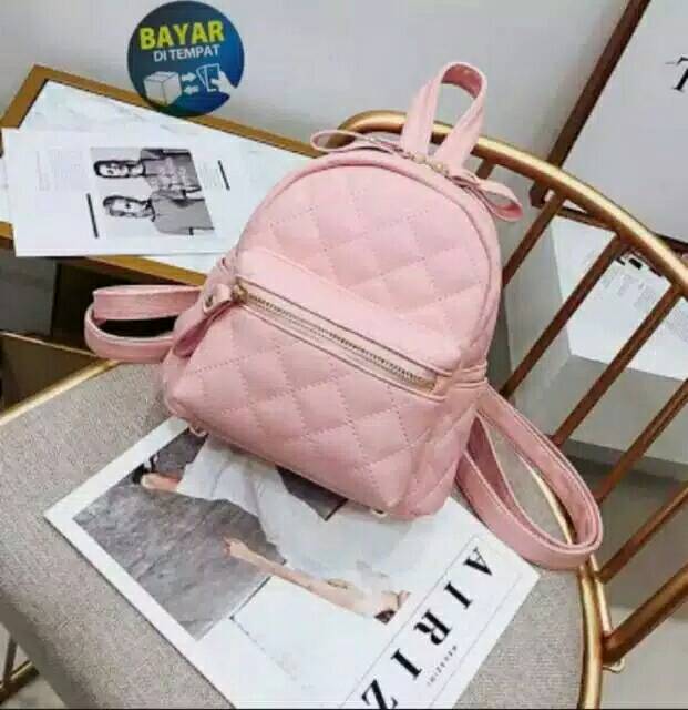 AS Tas Ransel Wanita - Ransel Pineapple Mini 27021Jait Jait bahan Kulit PU kulit sintetis BISA COD