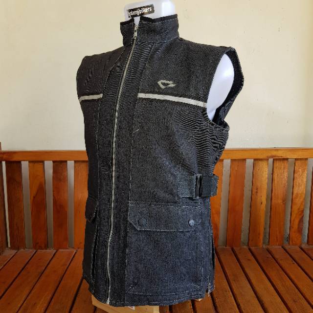 Rompi contin reign denim black for daily touring adventure vest motor bikers